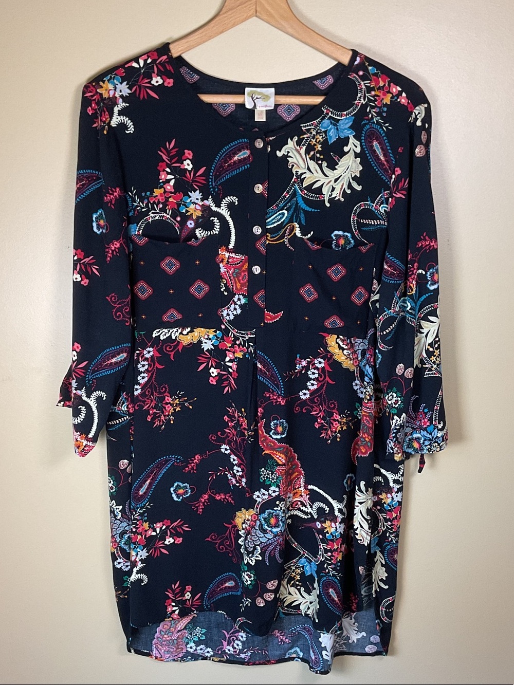 Fig and Flower Women’s Dress /Tunic 100% Rayon Size XL